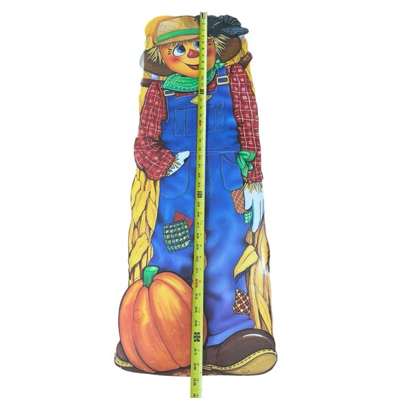 1985 Vintage Scarecrow Wall Hanging Party Time Cardboard Decoration Rare 38.5" - Picture 5 of 5